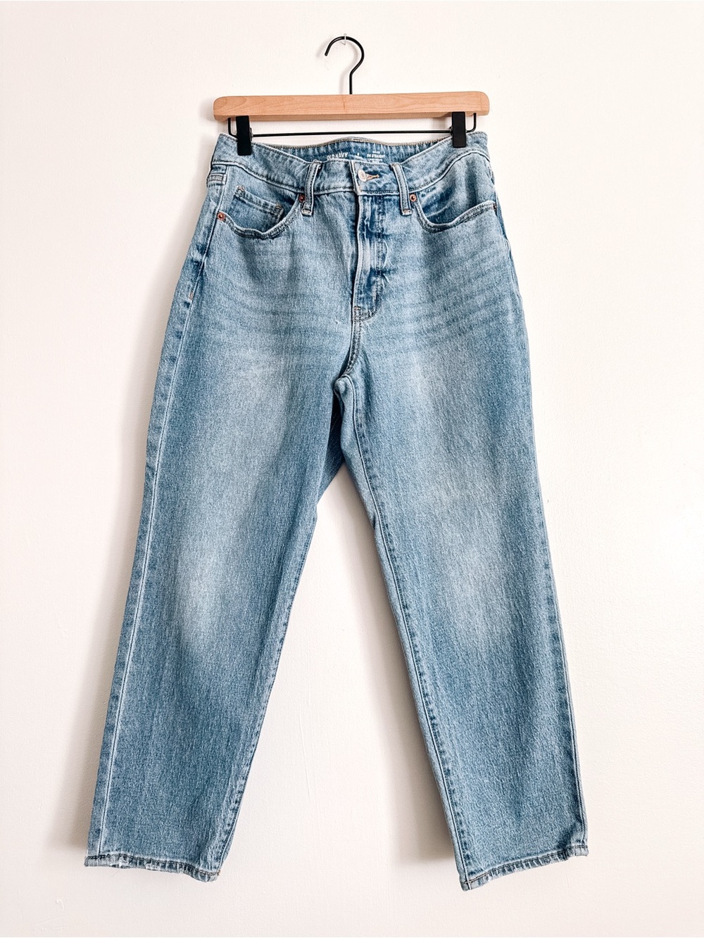 Old Navy OG Straight Jeans 8 Petite High Rise Light Wash Secret Smooth